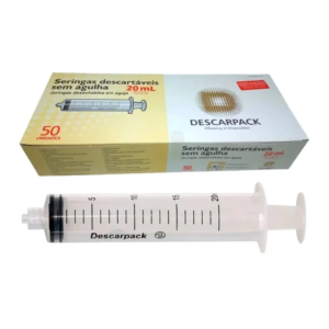 Seringa 20 ml sem agulha Luer Lock cx com 50 und – Descarpack