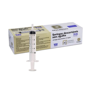 Seringa 5 ml sem agulha Luer Slip caixa com 100 und – Descarpack