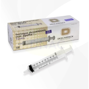 Seringa 10 ml sem agulha Luer Slip cx com 100 und – Descarpack