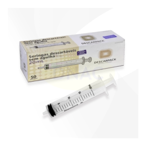 Seringa 20 ml sem agulha Luer Slip cx com 50 und – Descarpack