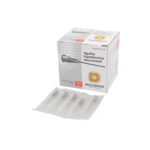 Agulha Hipodérmica Descartável caixa com 100 unidades  – Descarpack