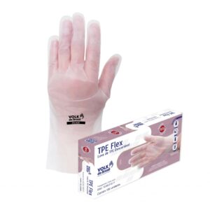 Luva TPE Flex Transparente (P, M e G) - Volk do Brasil