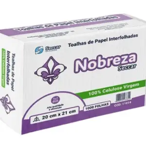 Papel Toalha 100% celulose Interfolhado 1.000 folhas